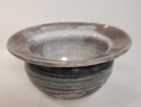 Blue stoneware bowl by Peter Lee